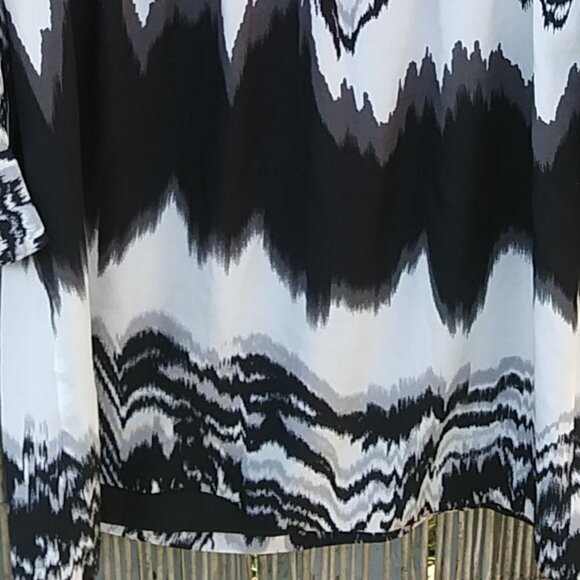 C. Luce Black & White Scoop Neck Long Sleeve Women's Dress - L - Picture 13 of 16